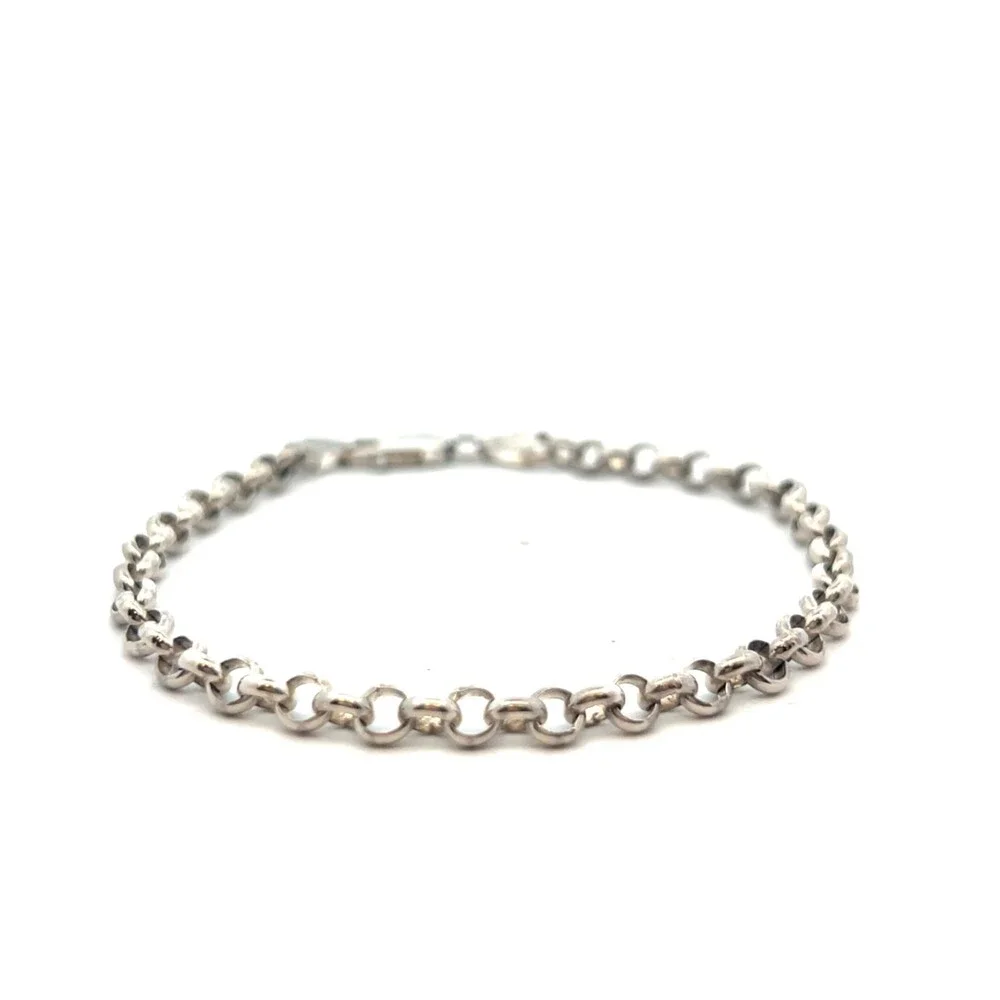 Designer Italy 925 Sterling Silver Classic Round Rolo Chain Link 8.25
